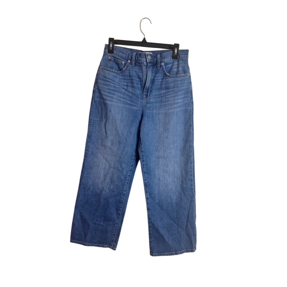 Madewell Jeans Womens 29 Blue Medium Wash Slim Wide Leg Crop High Rise